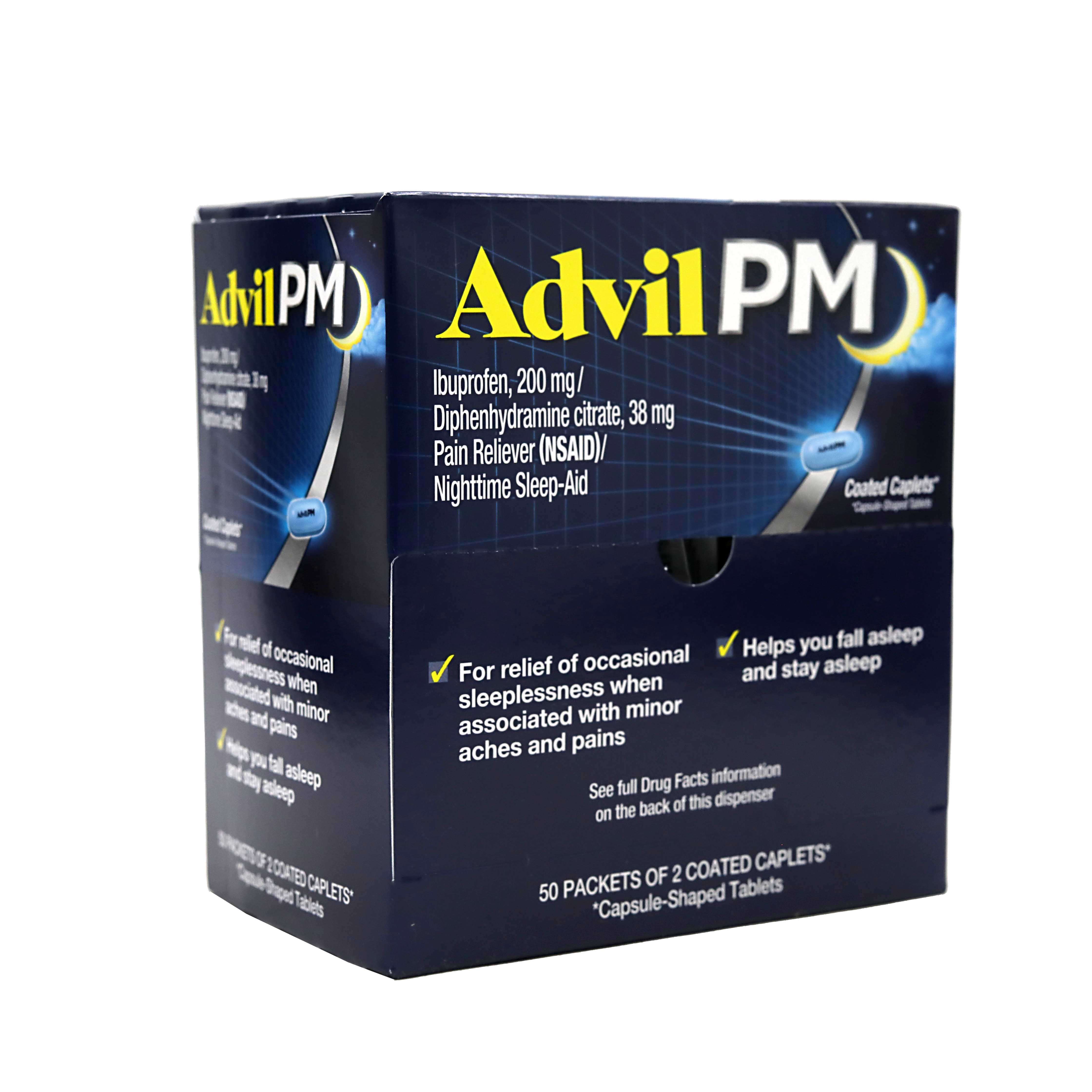 Advil PM Pain Reliever Tablets | 2 Pack | 200mg | 50 Count Display product image